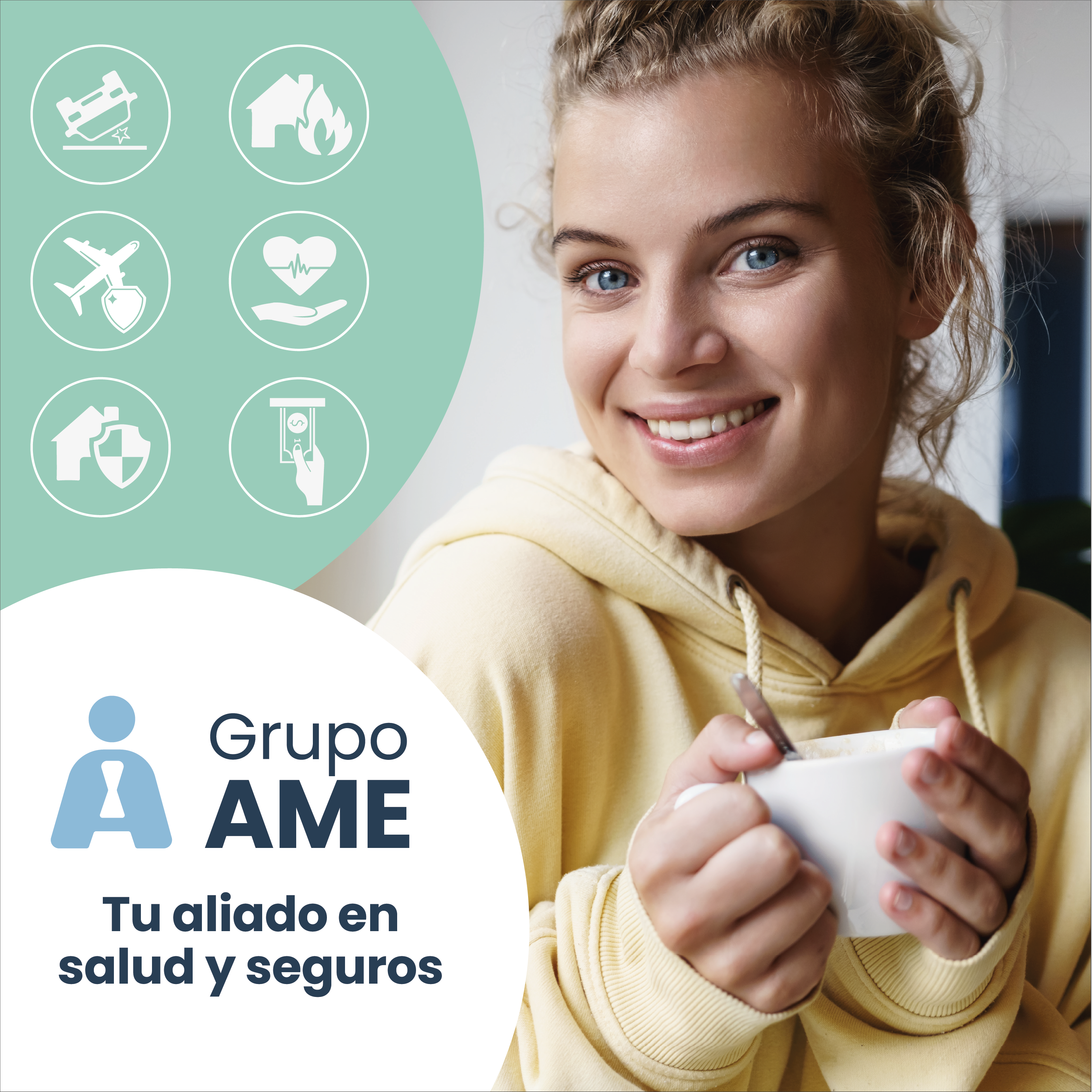 Familia protegida con seguros y salud